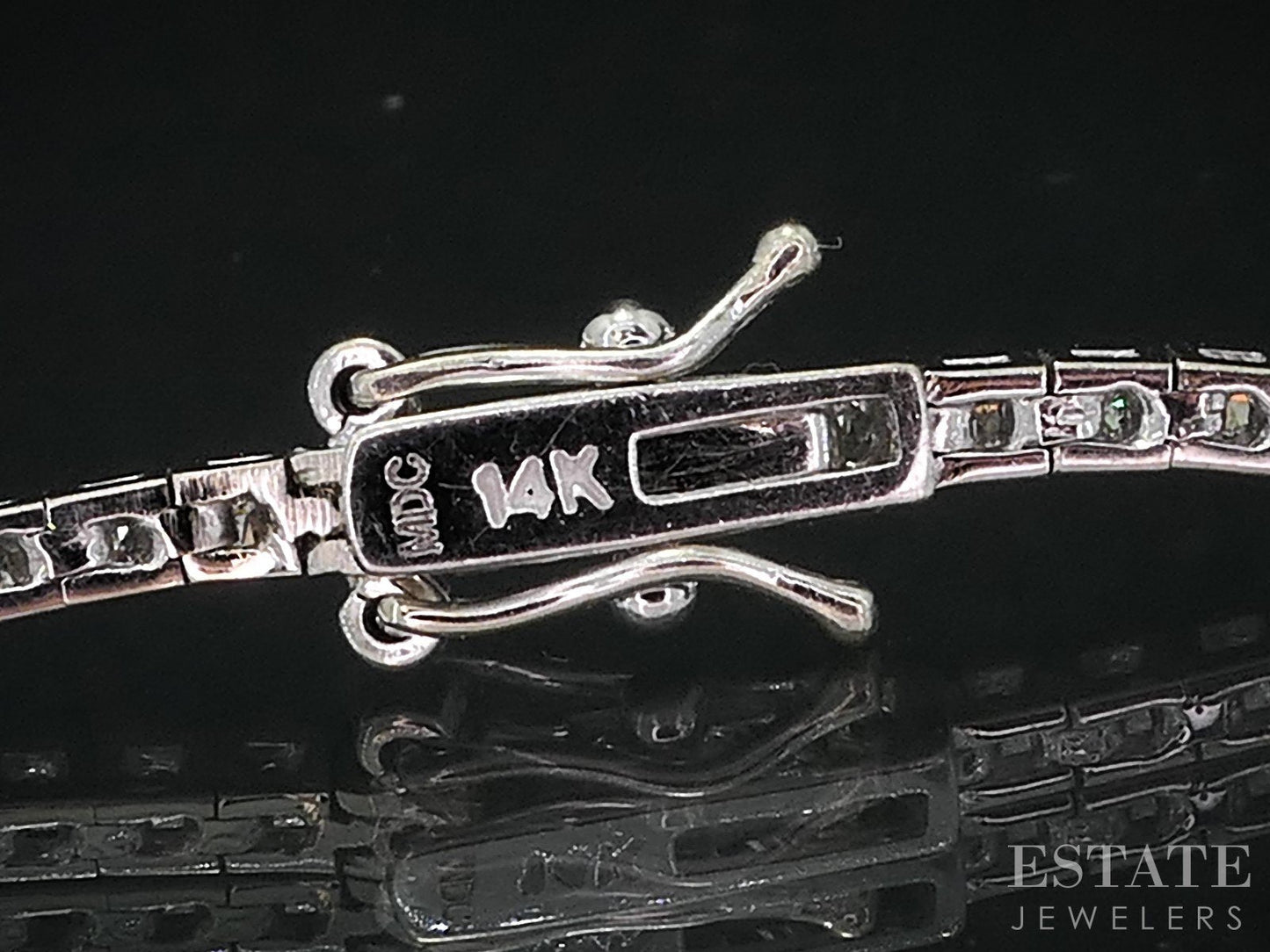 14k White Gold Round Natural .66ctw Diamond Tennis Bracelet 6.2g 7.25"L i18988