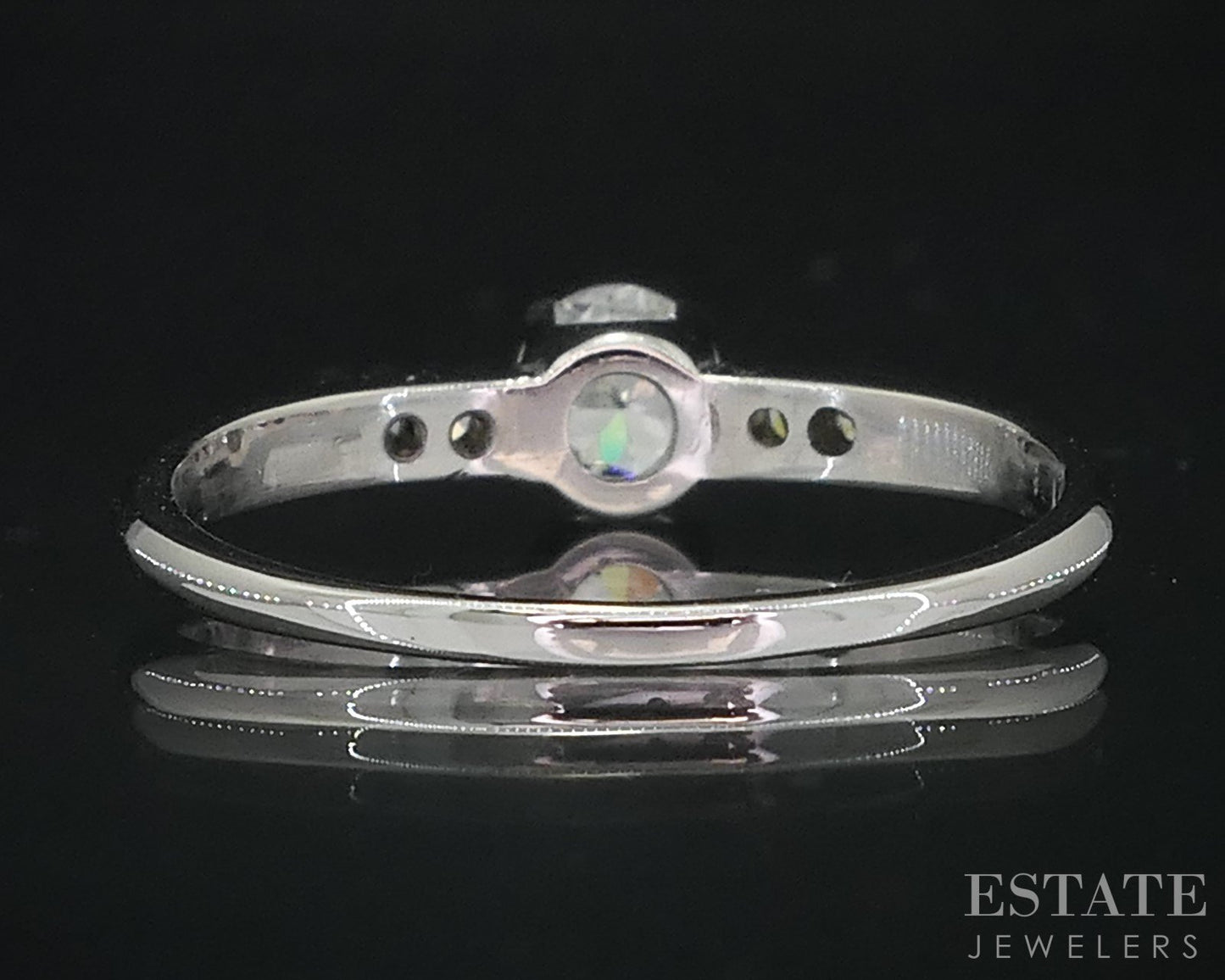 Antique 14k White Gold European Natural .30ctw Diamond Engagement Ring i18994
