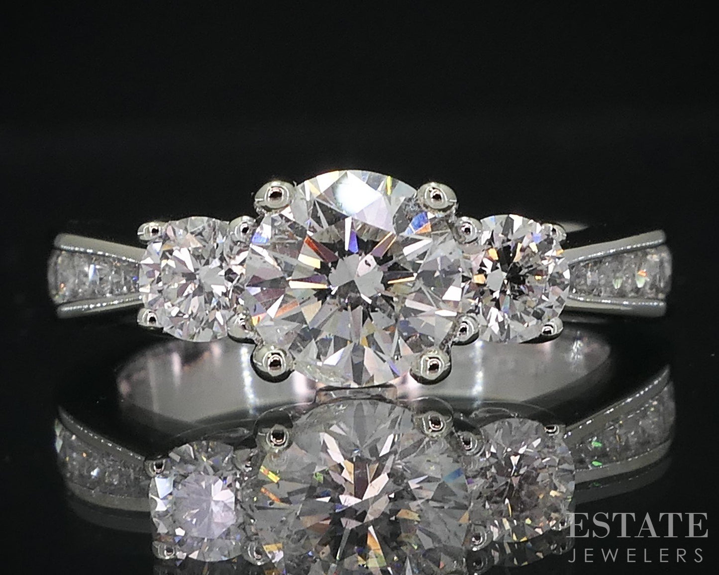 14k White Gold GIA Round Natural 1.89ctw Diamond Engagement Ring 4.7g i18997