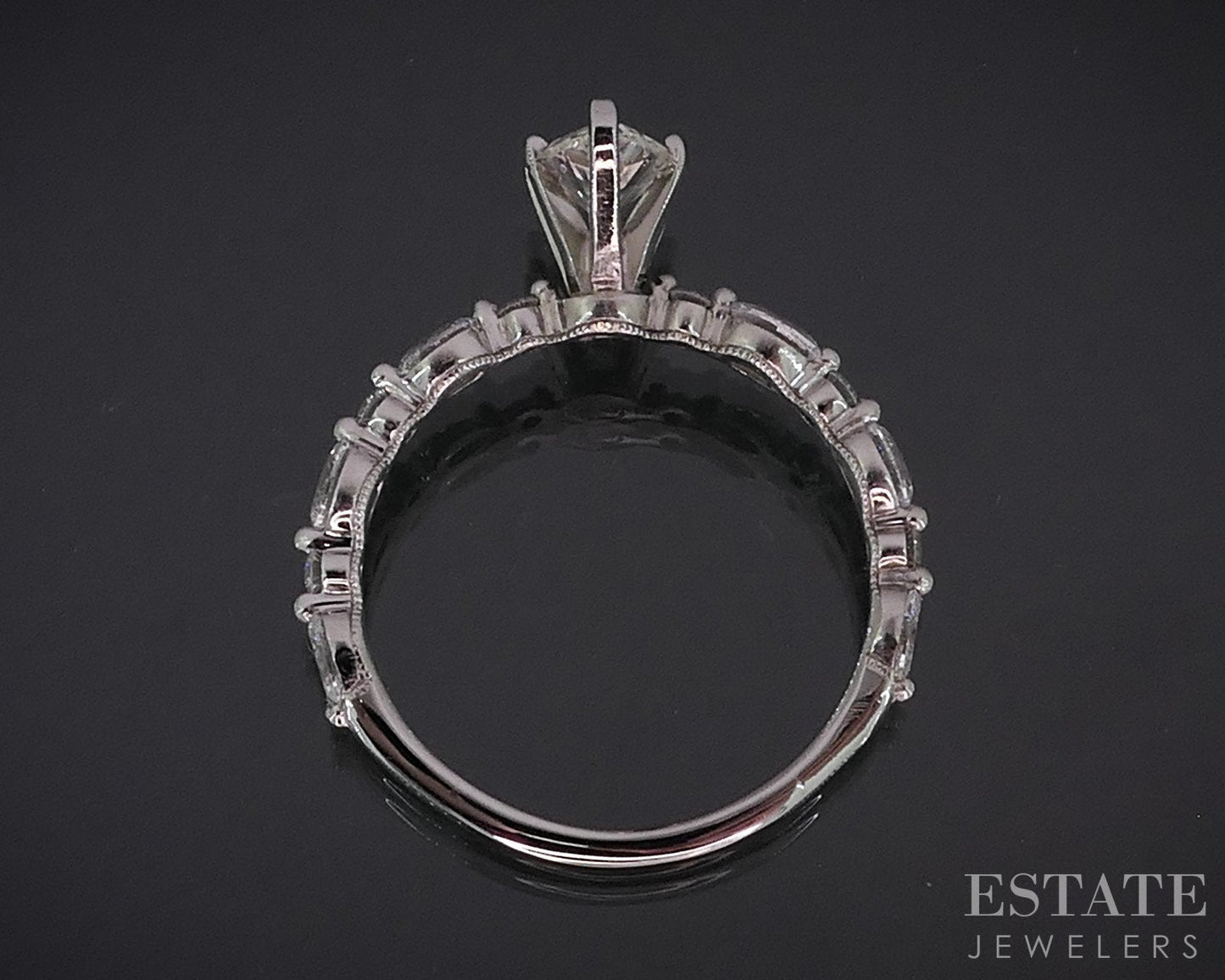 14k White Gold Marquise Natural 1.71ctw Diamond Engagement Ring 2.8g i18992