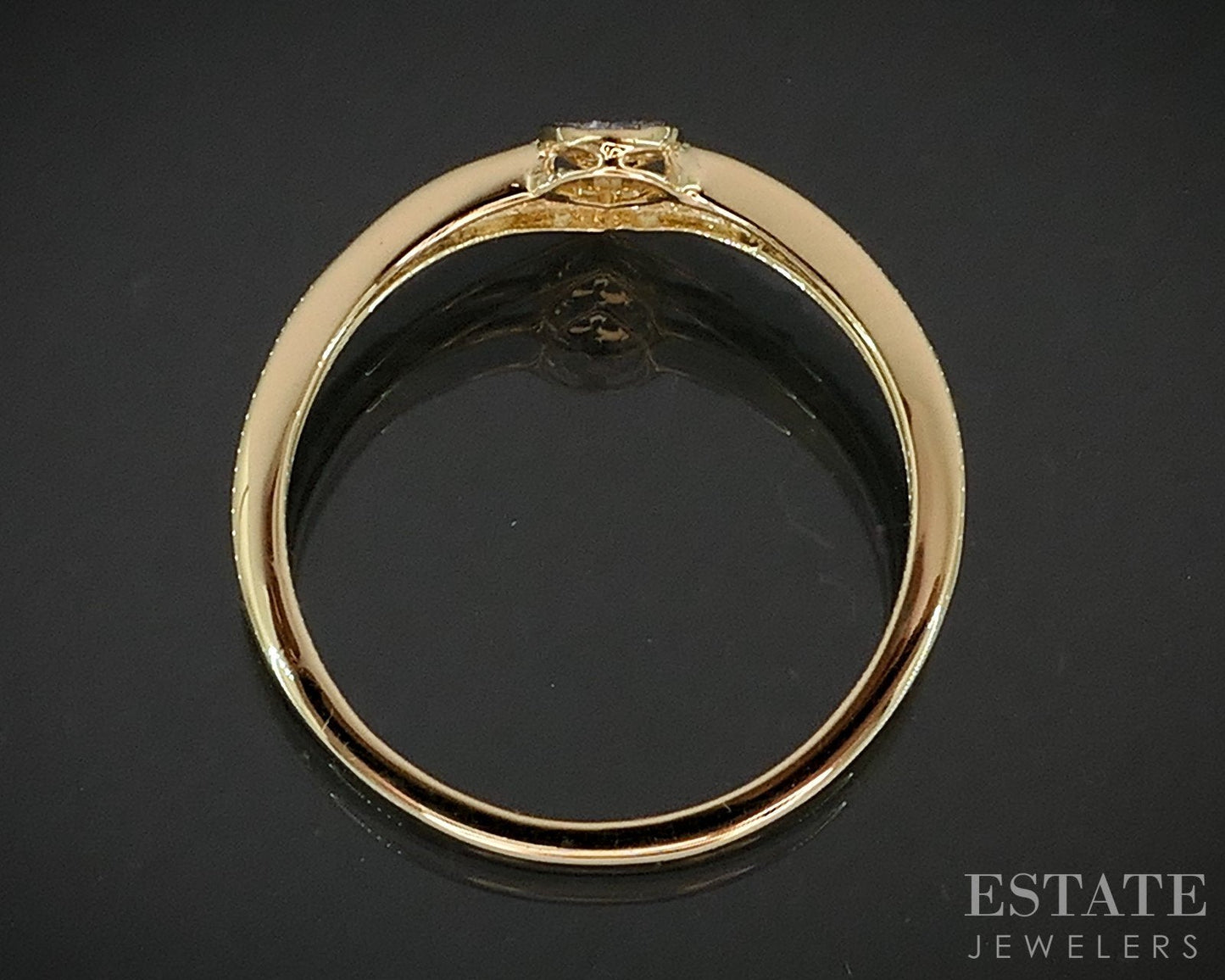 14k Yellow Gold Lab Created .10ctw Diamond Cluster Ladies Band Ring 1.3g i18900