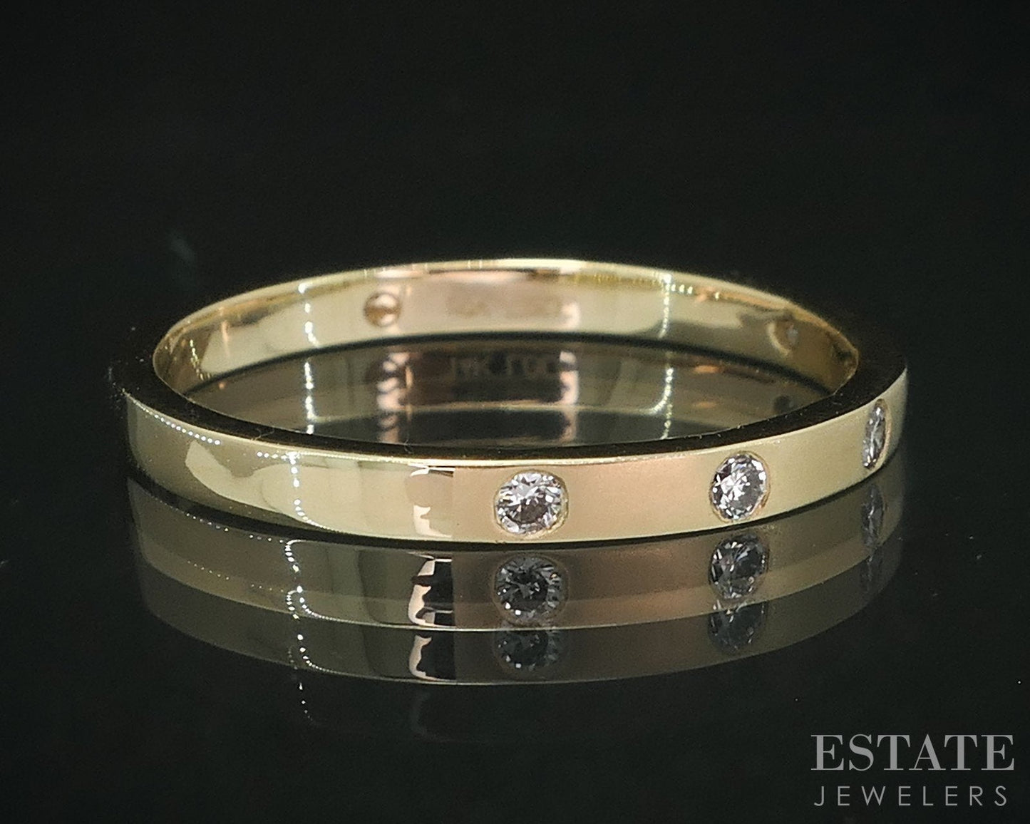 14k Yellow Gold Lab Created .12ctw Diamond Ladies Wedding Band Ring 1.7g i18901