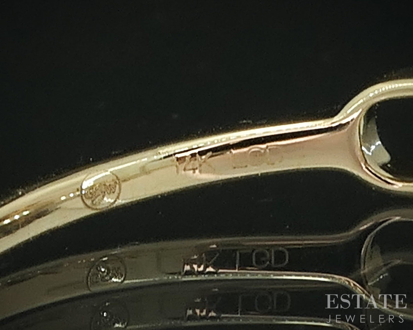14k Yellow Gold Lab Created .06ctw Diamond Open Link Ladies Band Ring 1g i18916