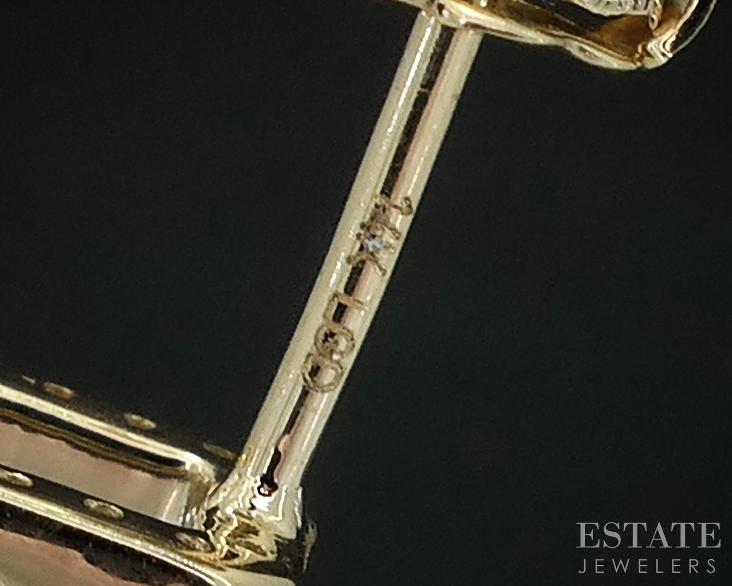 14k Yellow Gold Lab Created .70ctw Diamond Link Dangle Earrings 2.7g i18907