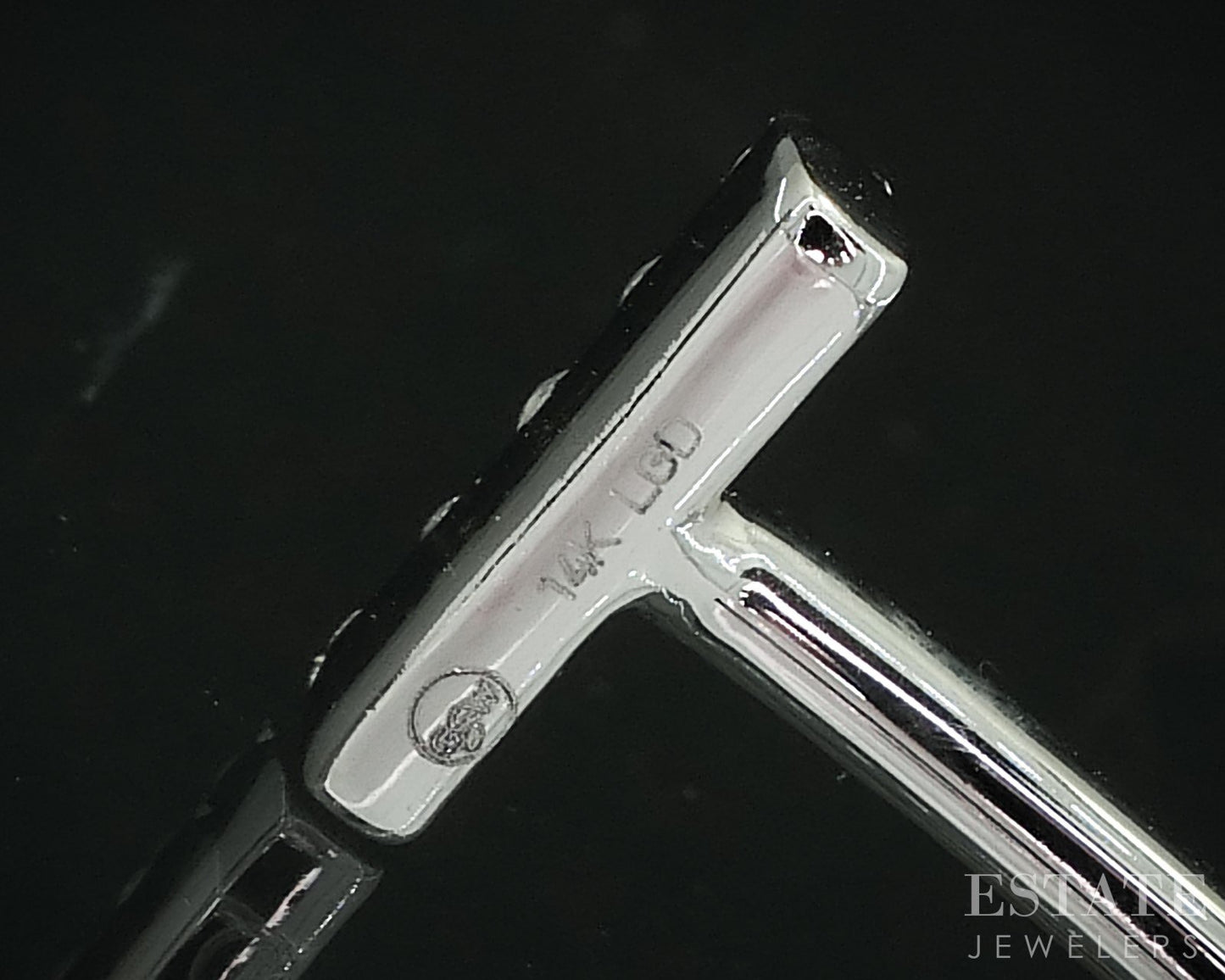 14k White Gold Lab Created .24ctw Diamond Flex T-Bar Cuff Bracelet 3.7g i18912