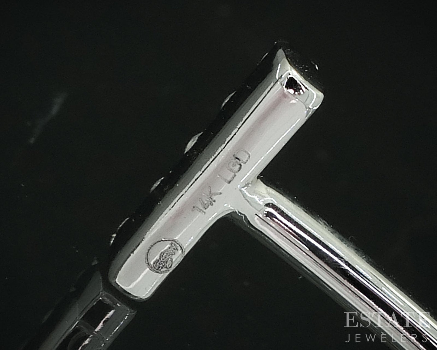 14k White Gold Lab Created .24ctw Diamond Flex T-Bar Cuff Bracelet 3.7g i18912