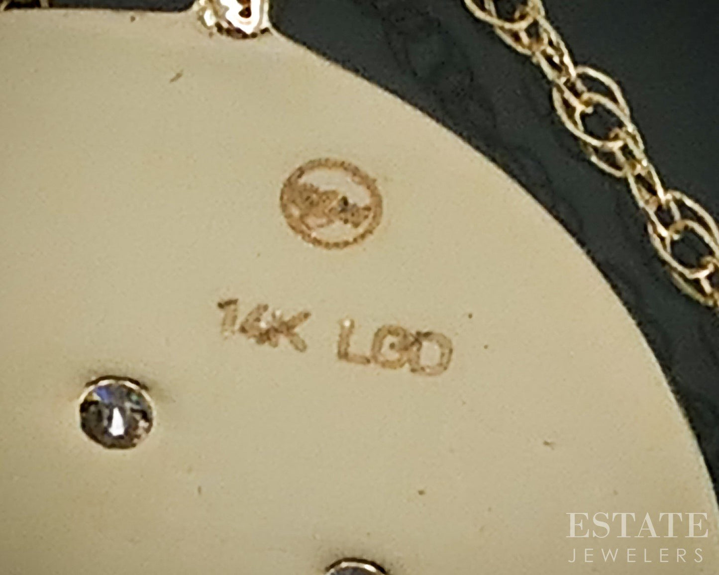 14k Yellow Gold Lab Created Diamond Paw Print Ladies Necklace 1.3g 18"L i18897