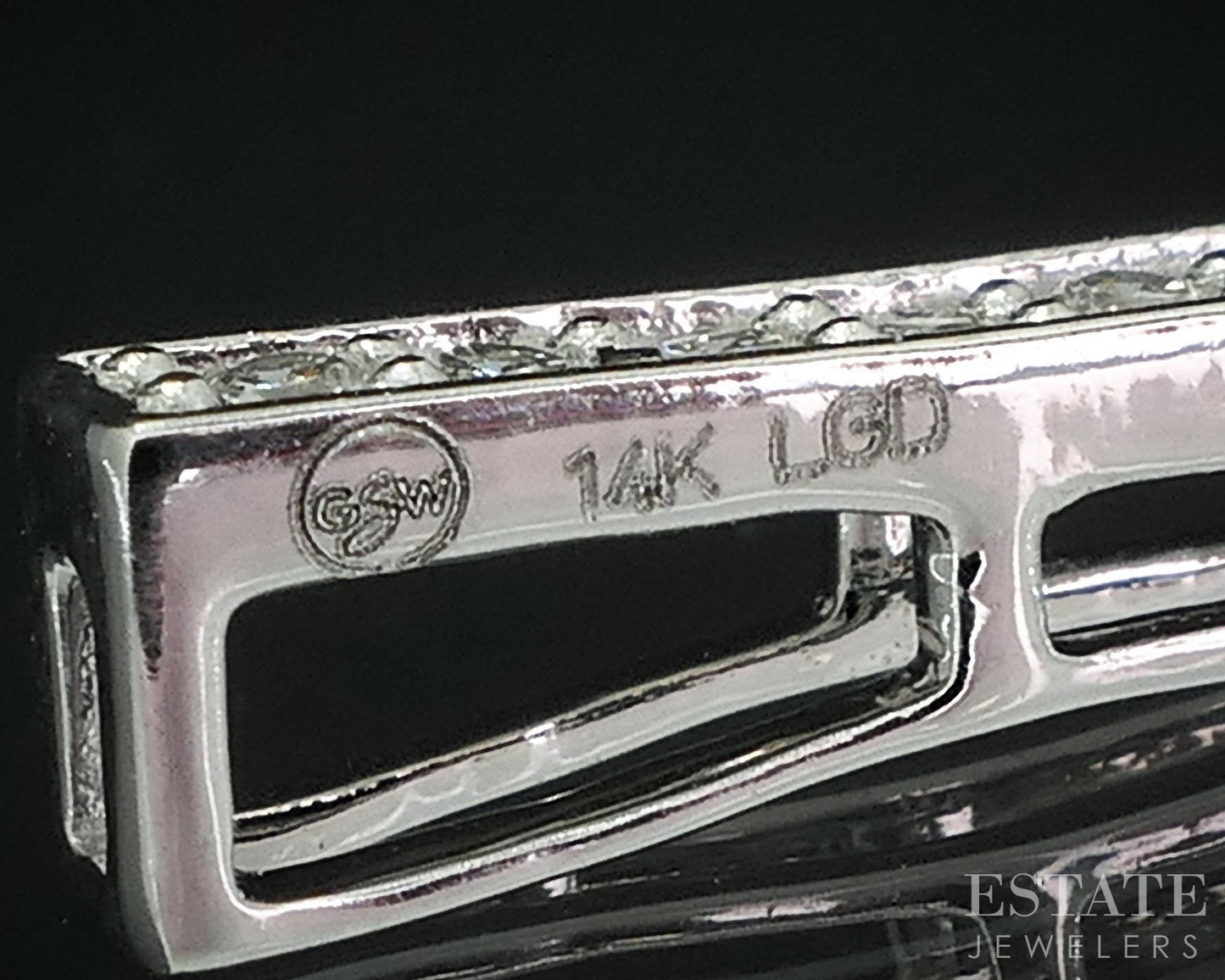 14k White Gold Lab Created .10ctw Diamond Bar Ladies Necklace 0.6g 18"L i18921