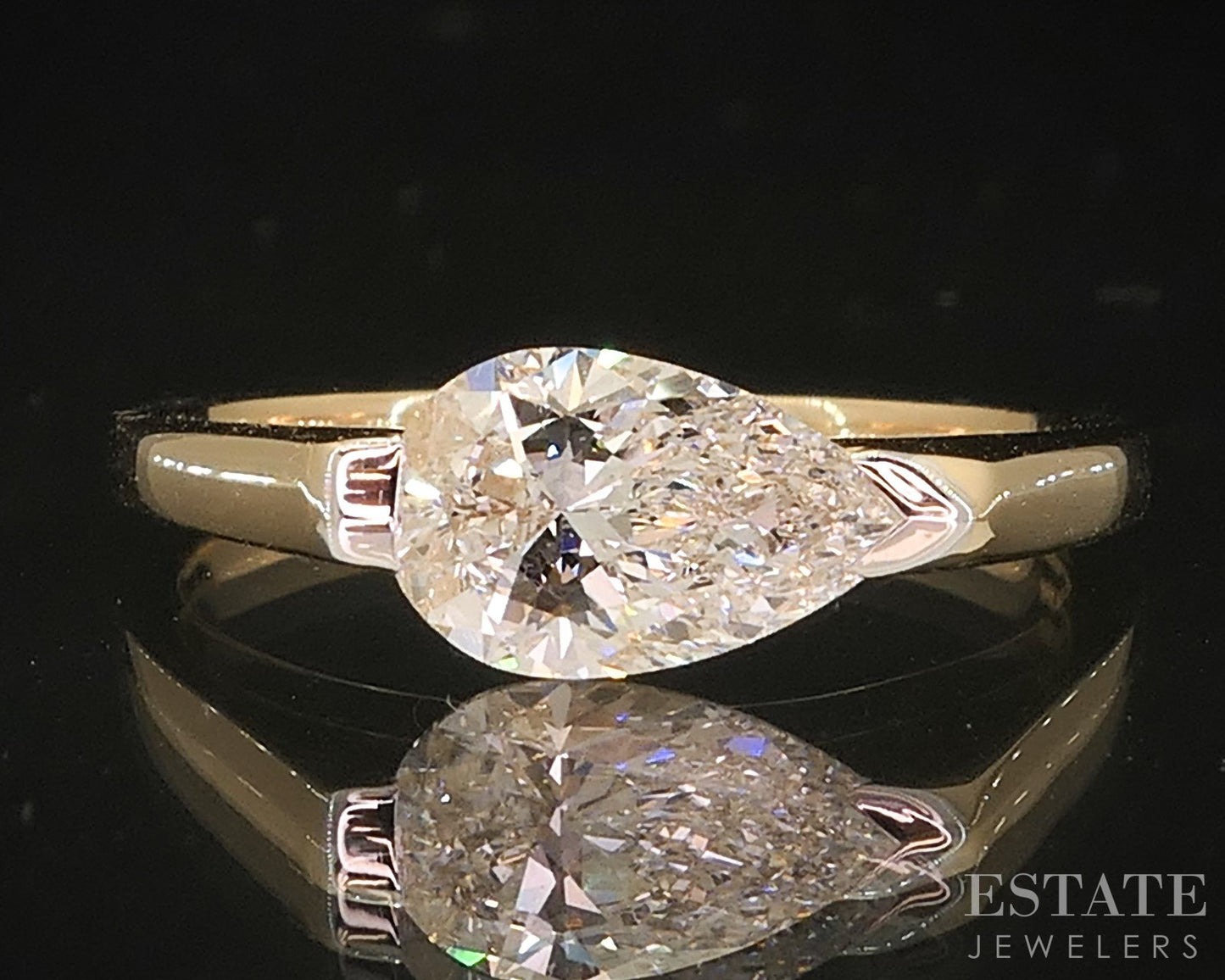 14k Yellow Gold IGI Lab Created 1.01ct Diamond Solitaire Engagement Ring i18922