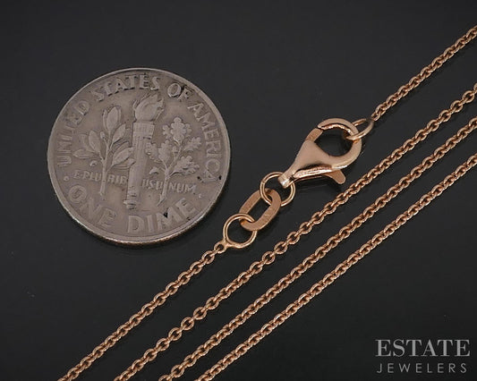 14k Rose Gold 1.2mm Cable Chain Link Ladies Necklace 2.1g 18"L i19070
