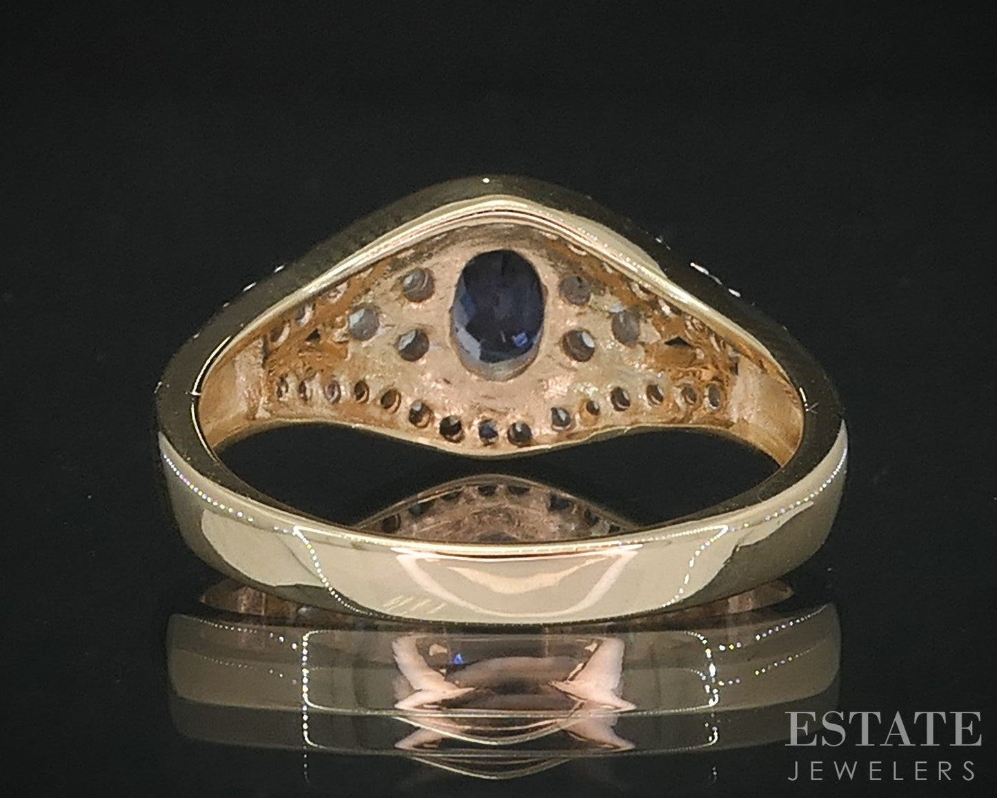 14k Yellow Gold Natural Tanzanite & Diamond Ladies Band Ring 4.2g i19042b