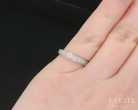 14k White Gold Natural .25ctw Diamond Ladies Wedding Band 2.3g i19041b