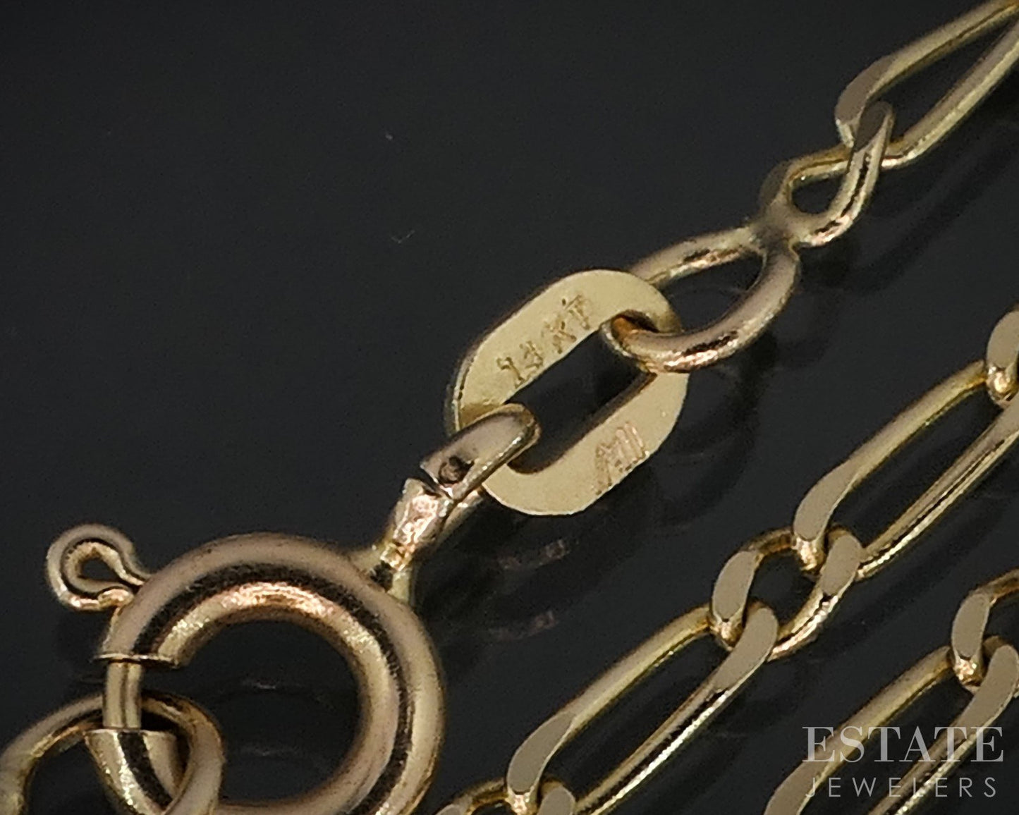 14k Yellow Gold 1.6mm Figaro Chain Ladies Necklace 3.4g 20"L i19039b