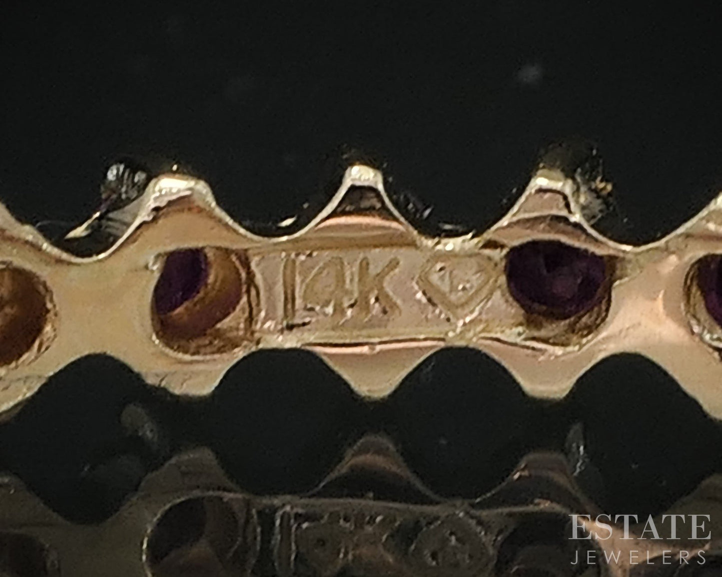 14k Yellow Gold Natural Ruby Ladies Eternity Band Ring 2.6g i19035b