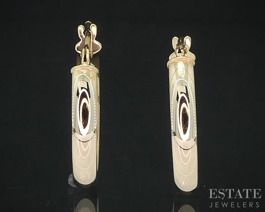 10k Yellow Gold 2.9mm Smooth Hoop Ladies Earrings 1.0g i19033b