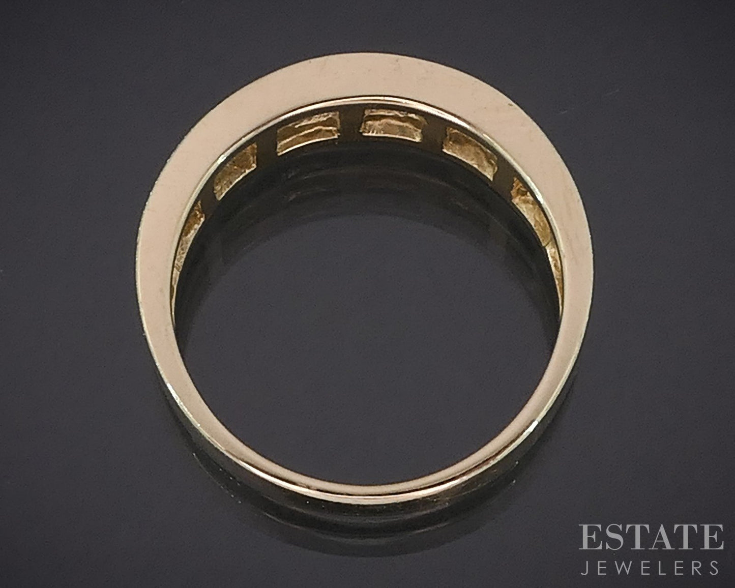 14k Yellow Gold Natural .25ctw Diamond Ladies Two Row Band Ring 4.2g i19019b