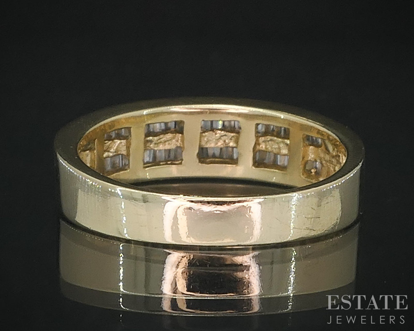 14k Yellow Gold Natural .25ctw Diamond Ladies Two Row Band Ring 4.2g i19019b