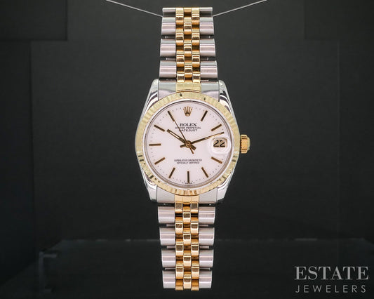 1991 Rolex Datejust 68273 Two Tone 18k Stainless 31mm Ladies Watch i19103