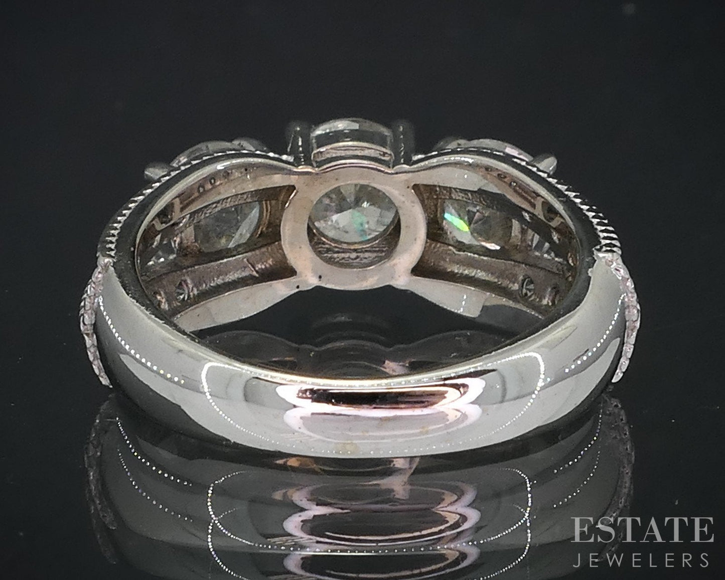 14k White Gold Round Natural 2.32ctw Diamond Engagement Ring 5.6g i19084