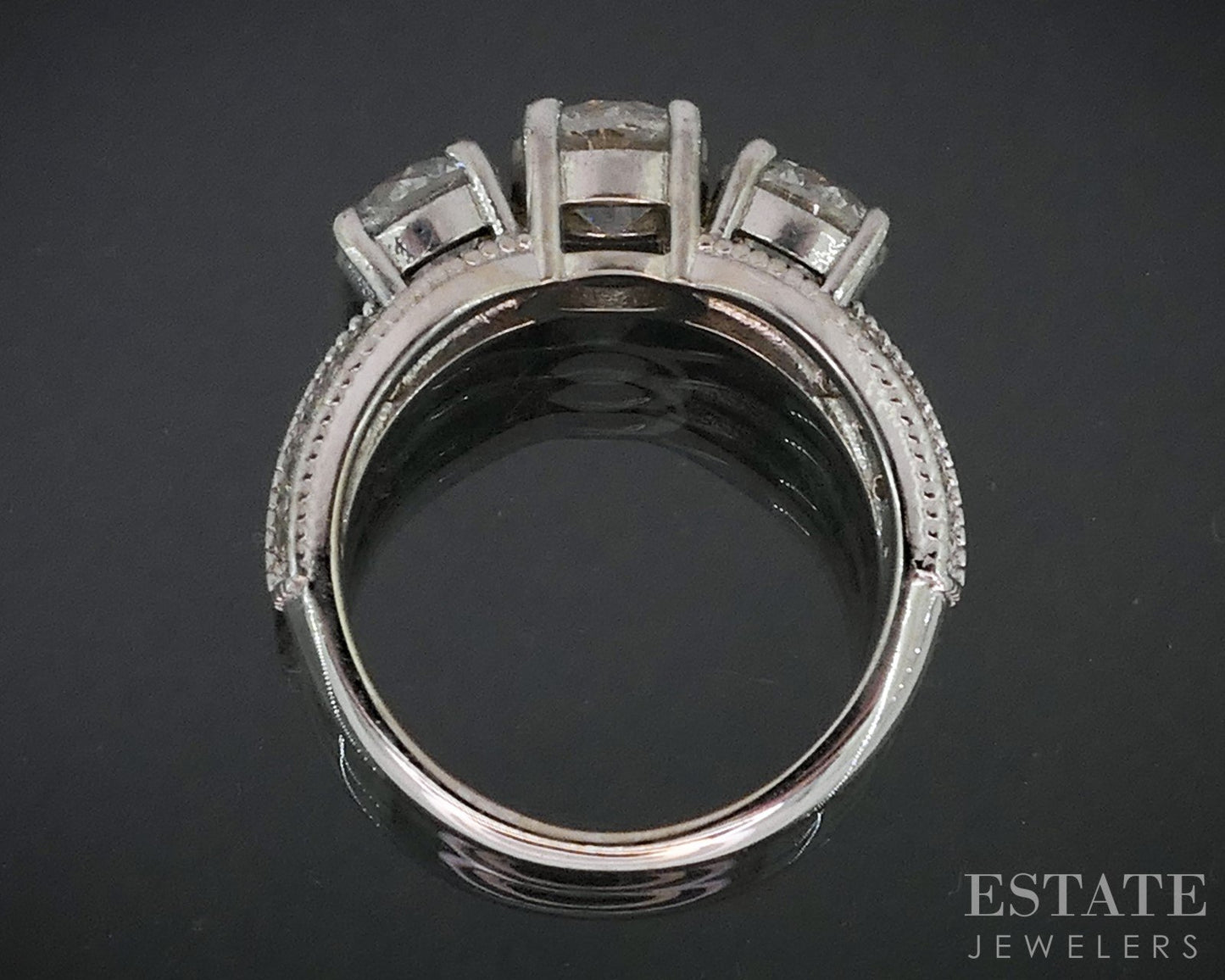 14k White Gold Round Natural 2.32ctw Diamond Engagement Ring 5.6g i19084