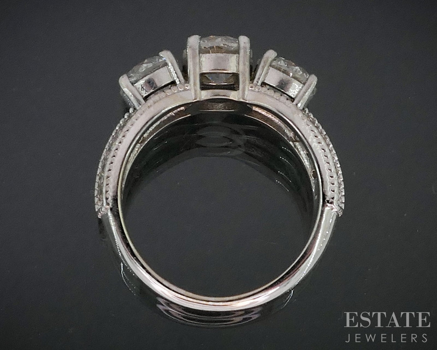 14k White Gold Round Natural 2.32ctw Diamond Engagement Ring 5.6g i19084