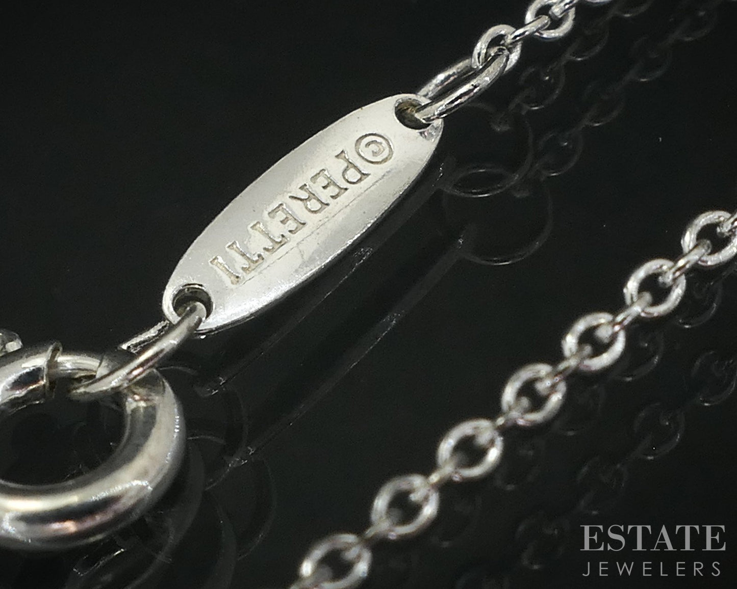 Sterling Tiffany & Co. Elsa Peretti Diamond by the Yard Necklace 16"L i19073