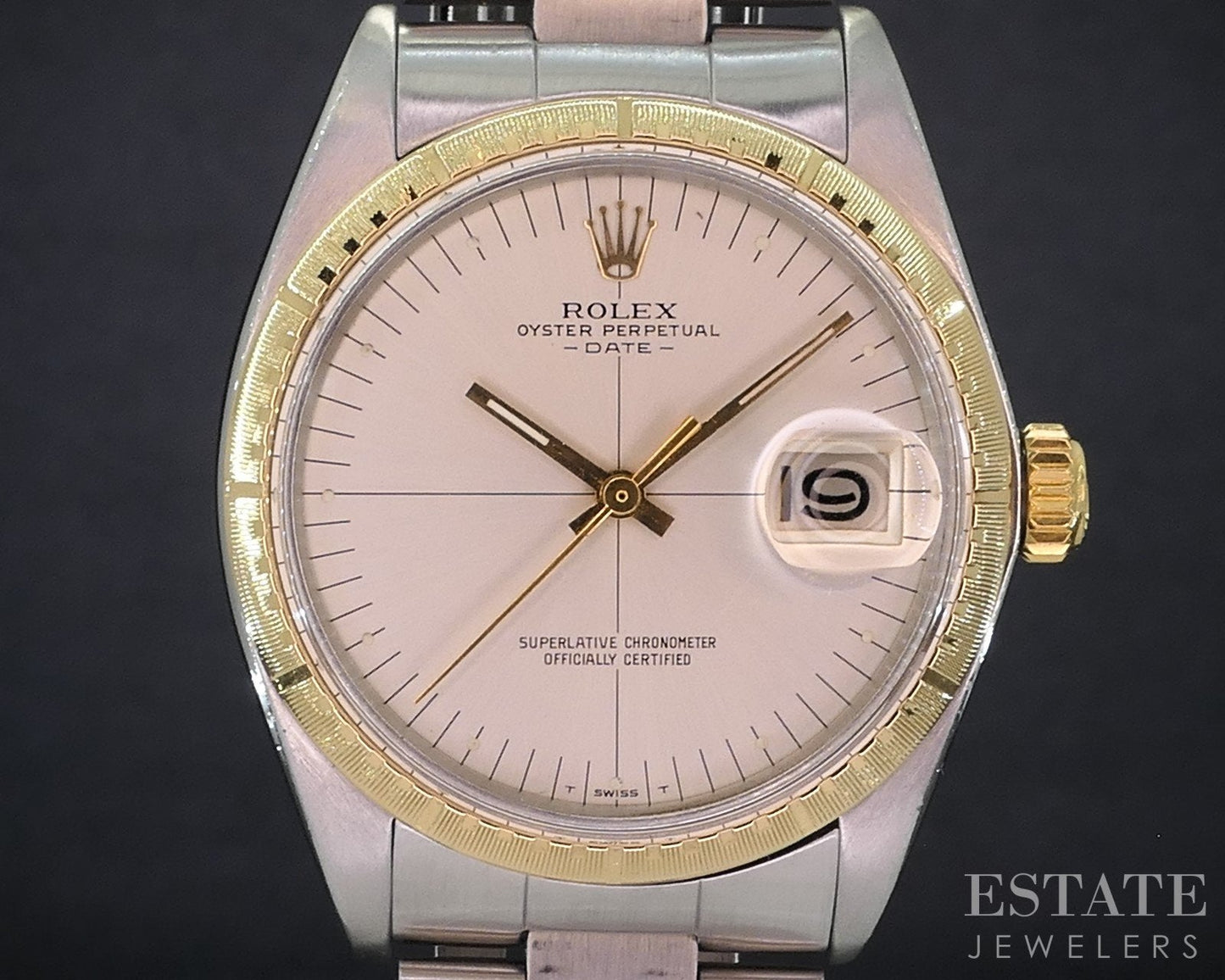 1971 Rolex Oyster Perpetual Date Two Tone 1512 Zephyr Dial Mens Watch i19085
