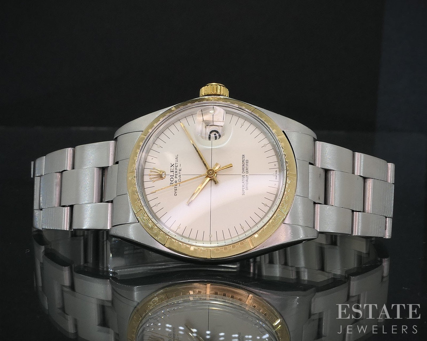 1971 Rolex Oyster Perpetual Date Two Tone 1512 Zephyr Dial Mens Watch i19085