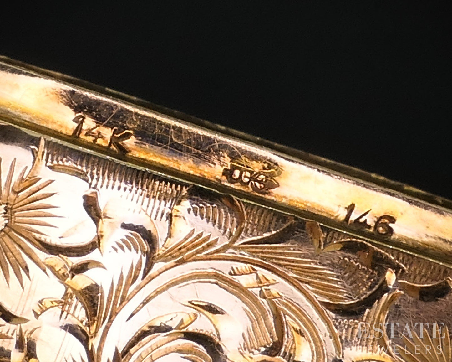 Antique Victorian 14k Yellow Gold Match Vesta Safe Case Strike Plate 20g i19120