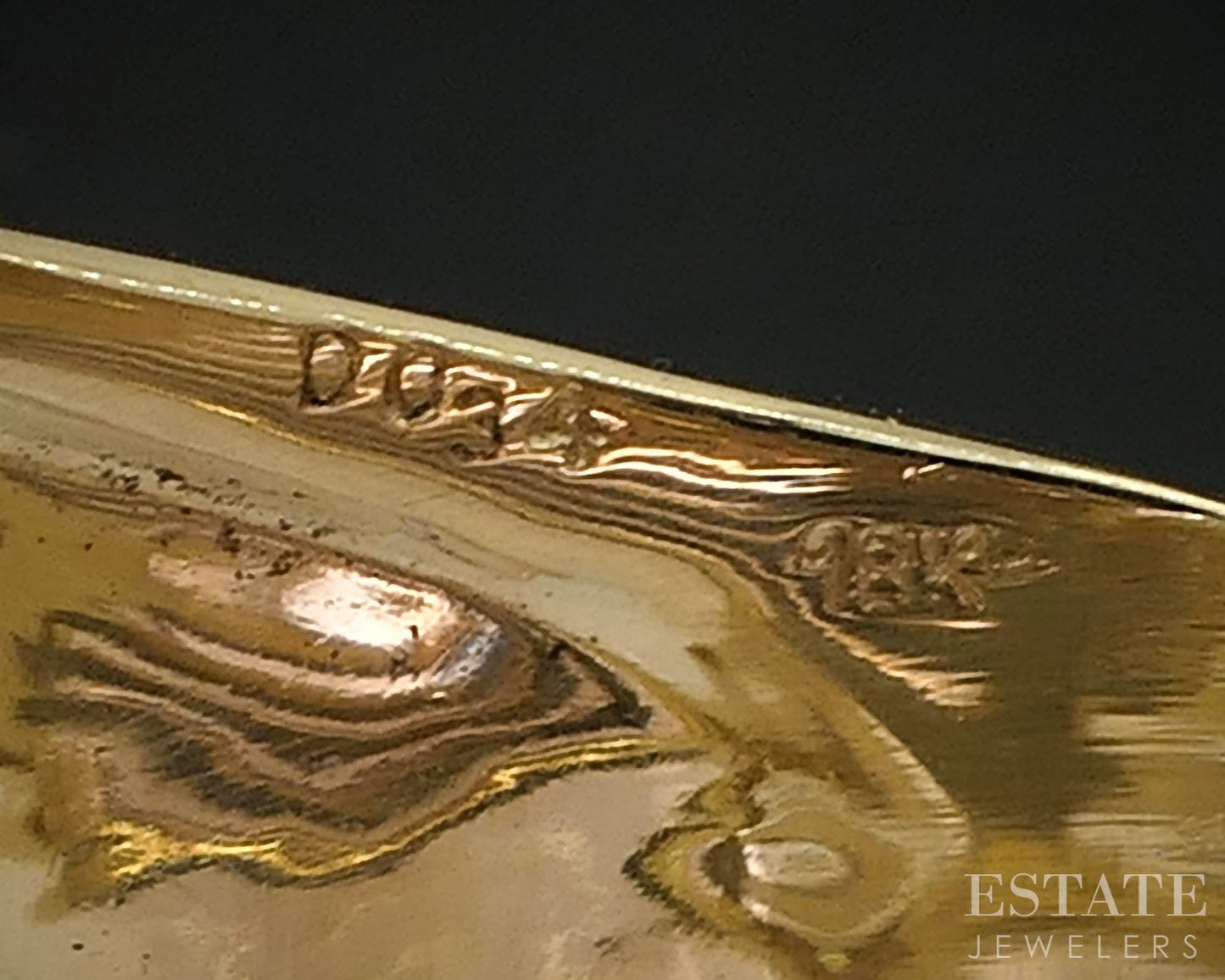 18k Yellow Gold Natural .34ctw Diamond Starburst Wide Band Ring 12.5g i19109