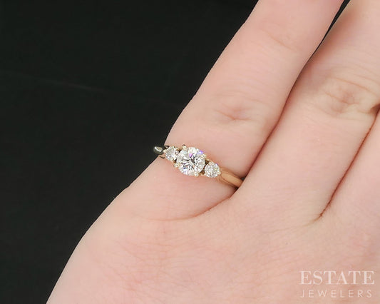 14k Yellow Gold Round Natural .60ctw Diamond Engagement Ring 2.5g i19104