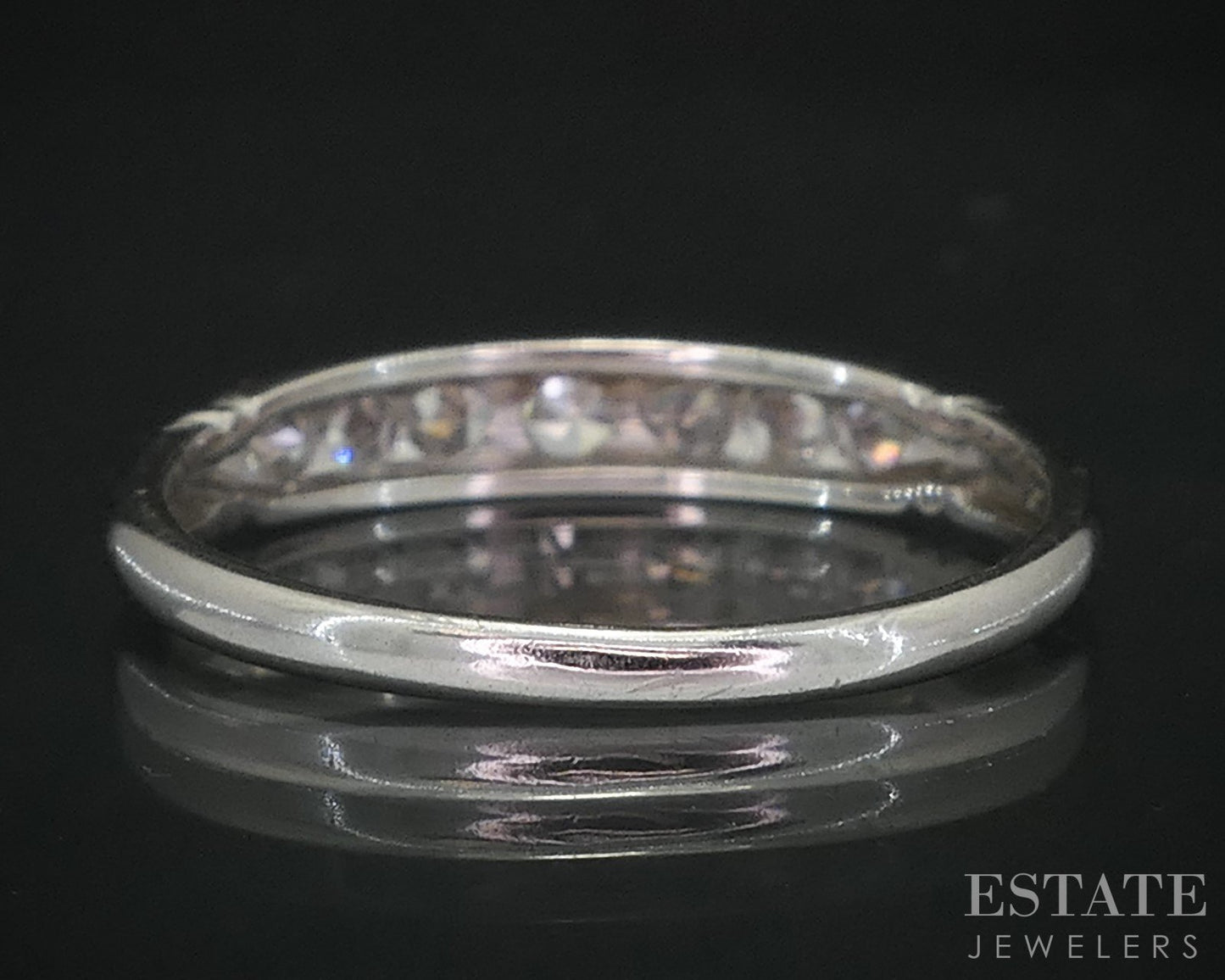 Antique Platinum Single Cut Natural .18ctw Diamond Ladies Wedding Band 2g i19118
