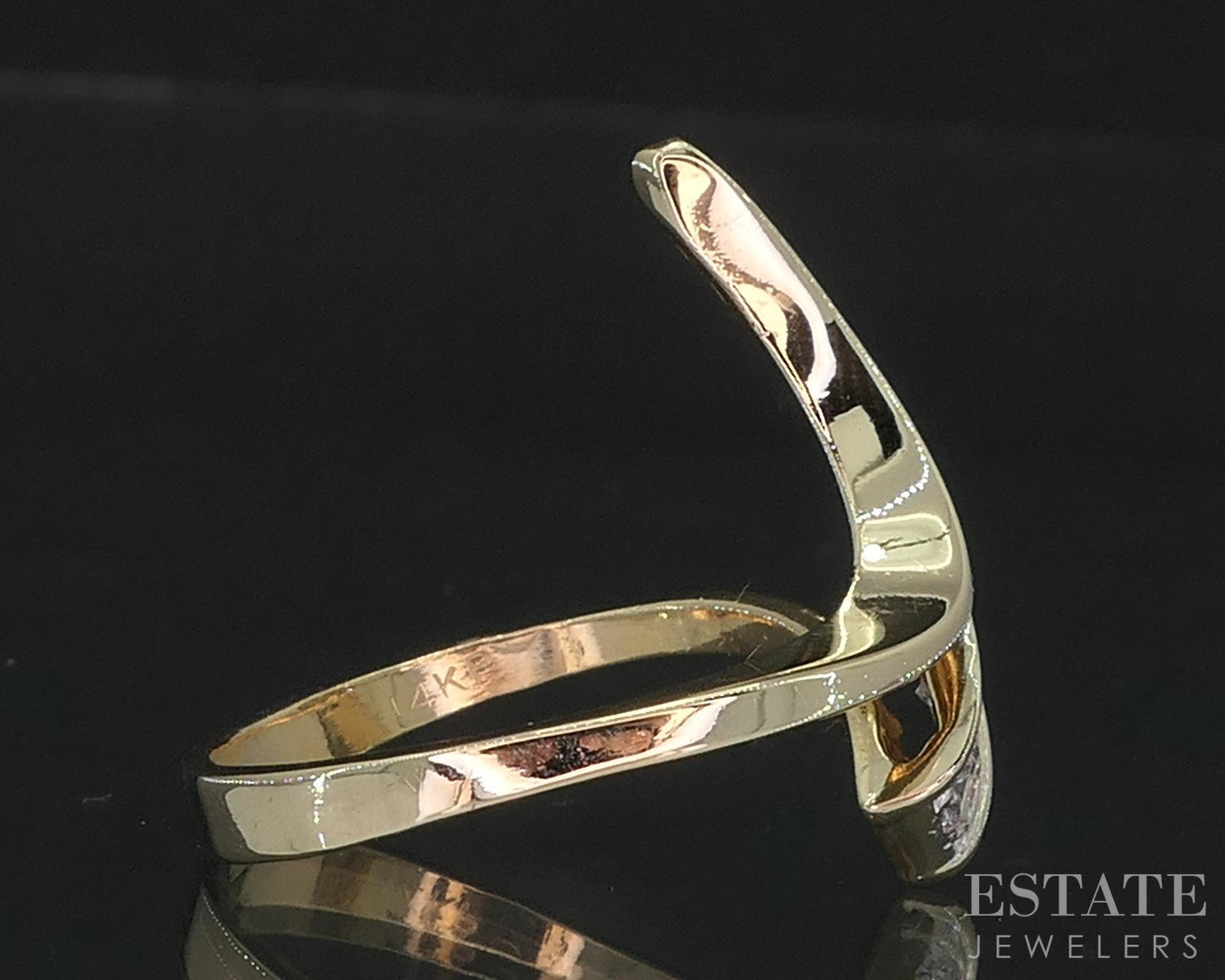 14k Yellow Gold Natural .50ctw Diamond Freeform Ladies Band Ring 5.2g i19128