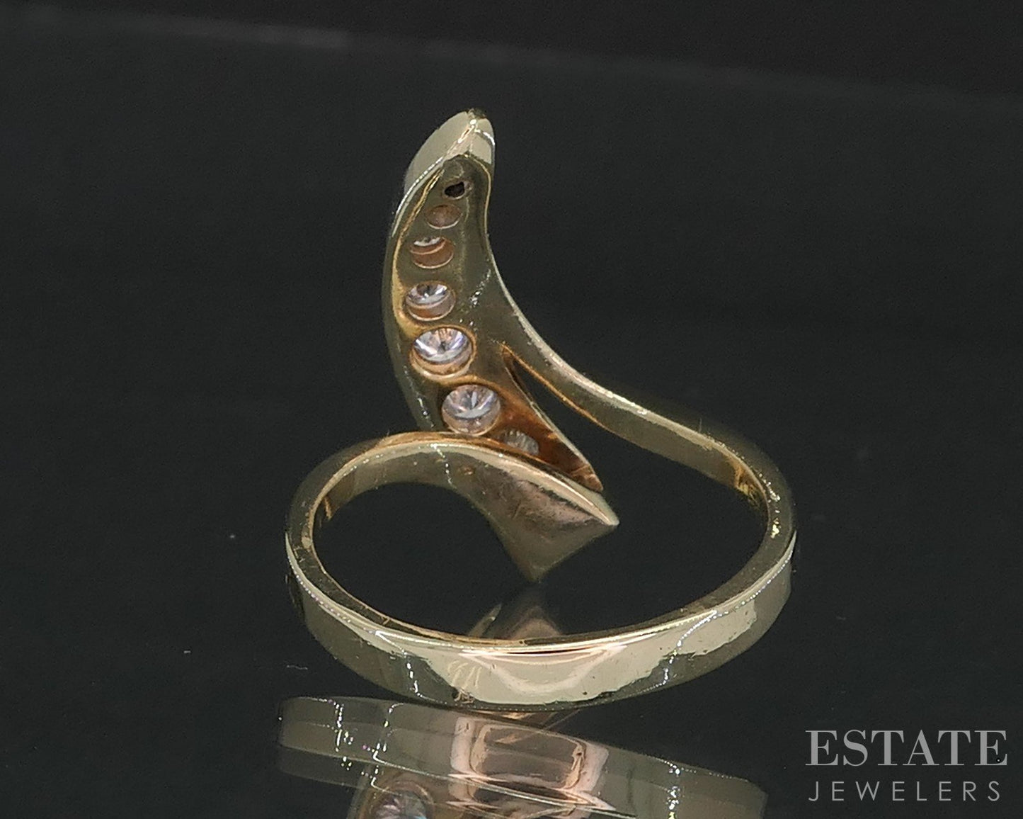 14k Yellow Gold Natural .50ctw Diamond Freeform Ladies Band Ring 5.2g i19128