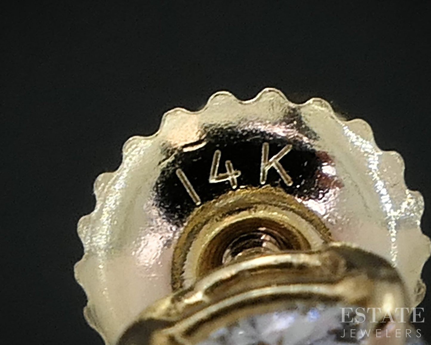 14k Yellow Gold Round EGL Natural .92ctw Diamond Screw Back Earrings i19115