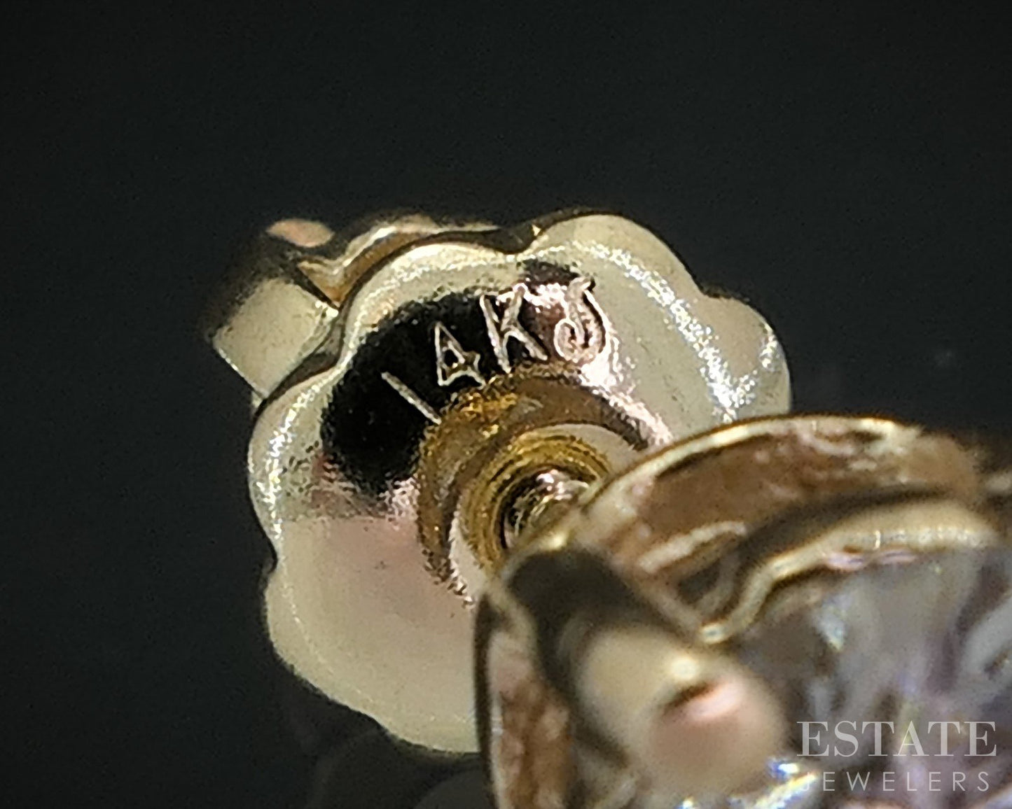 14k Yellow Gold Round Natural .80ctw Diamond Screw Back Earrings i19116