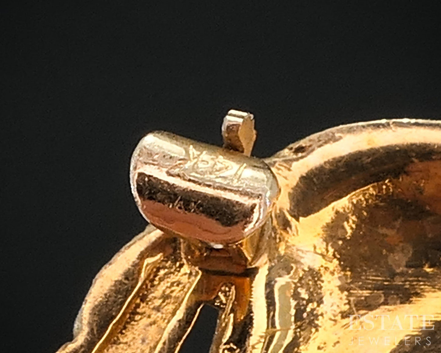 14k Yellow Gold Natural Ruby Eye Horse Ladies Pin Brooch 6.1g i19126