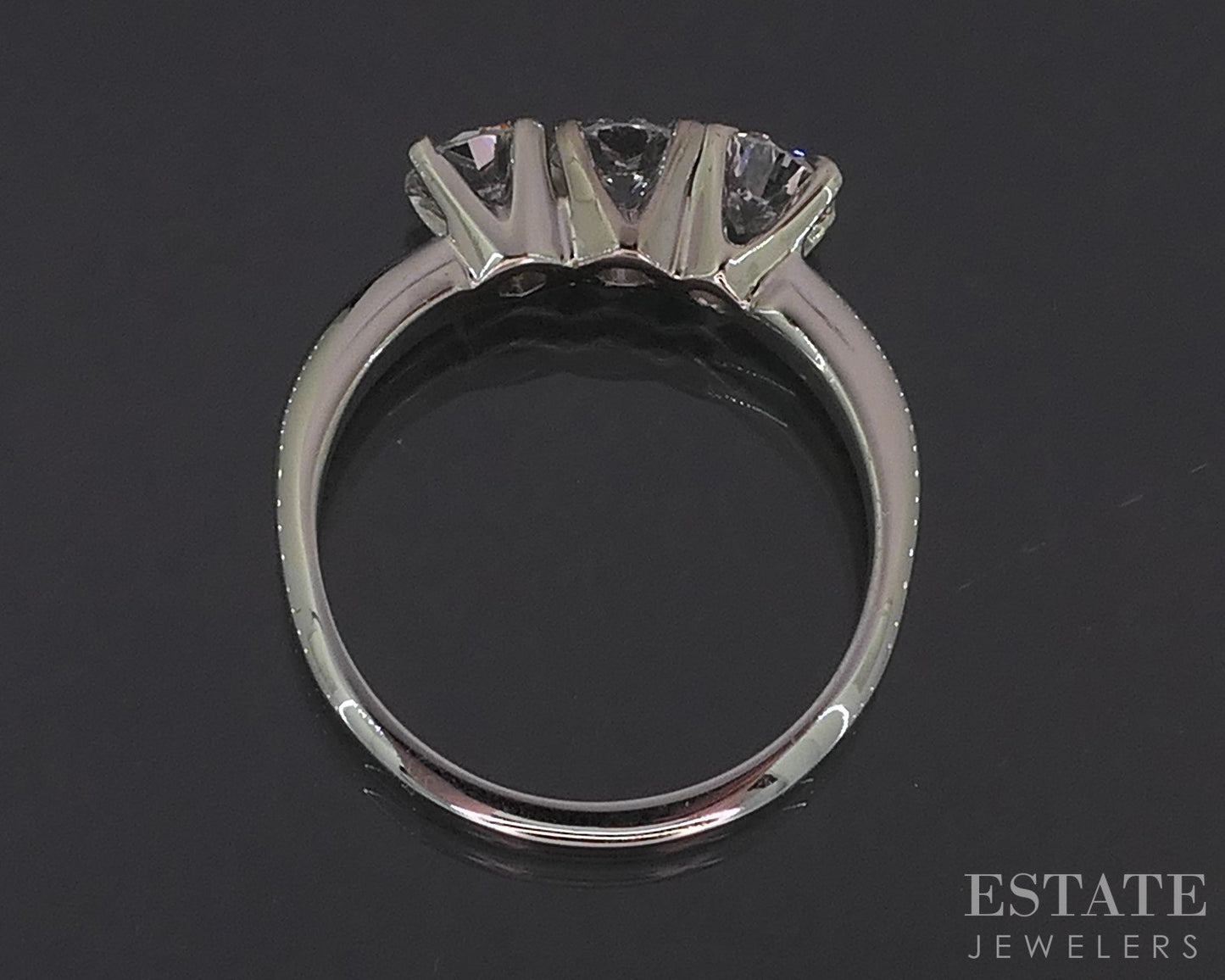 14k White Gold Round Natural .93ctw Diamond Engagement Ring 3.1g i19122