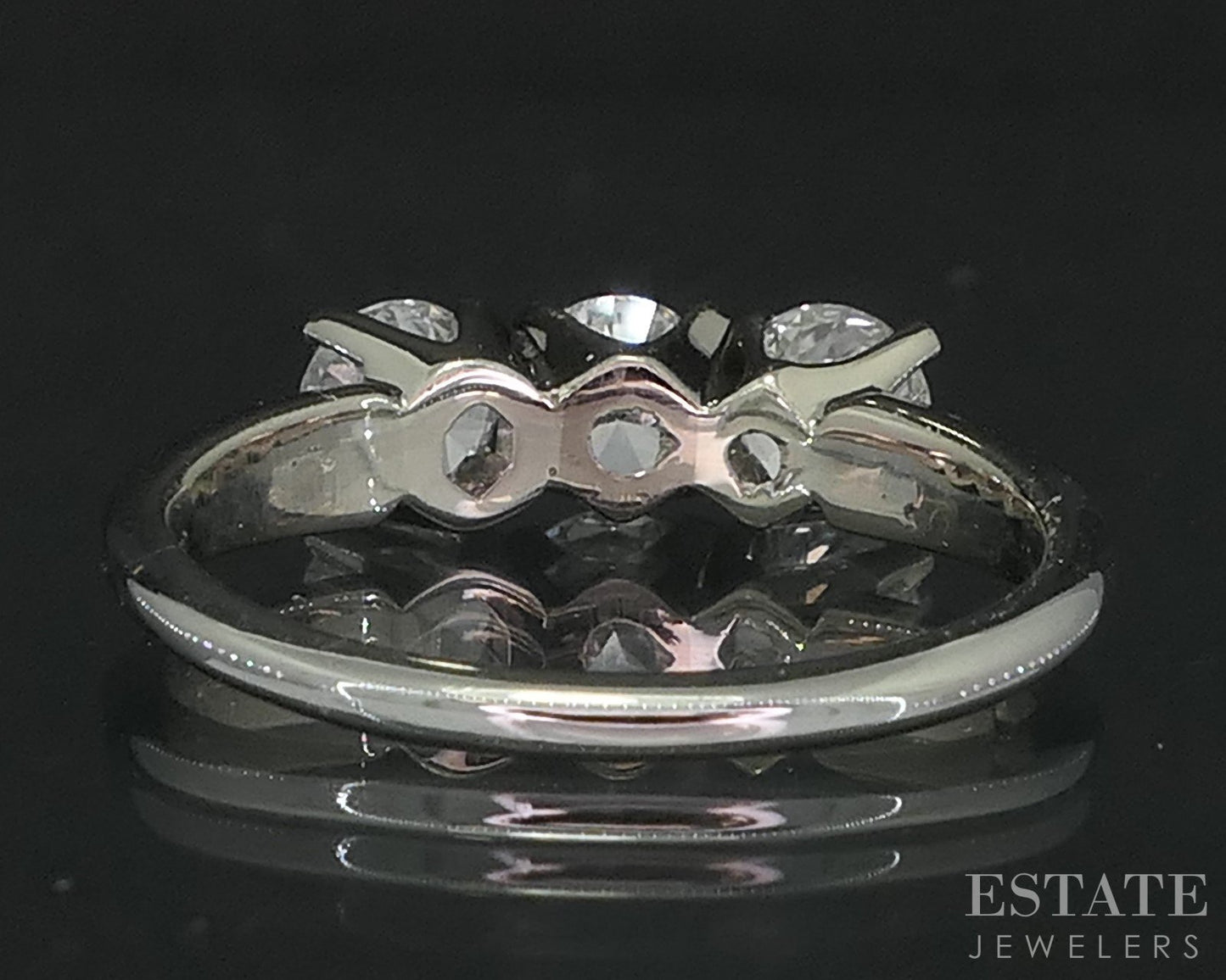 14k White Gold Round Natural .93ctw Diamond Engagement Ring 3.1g i19122