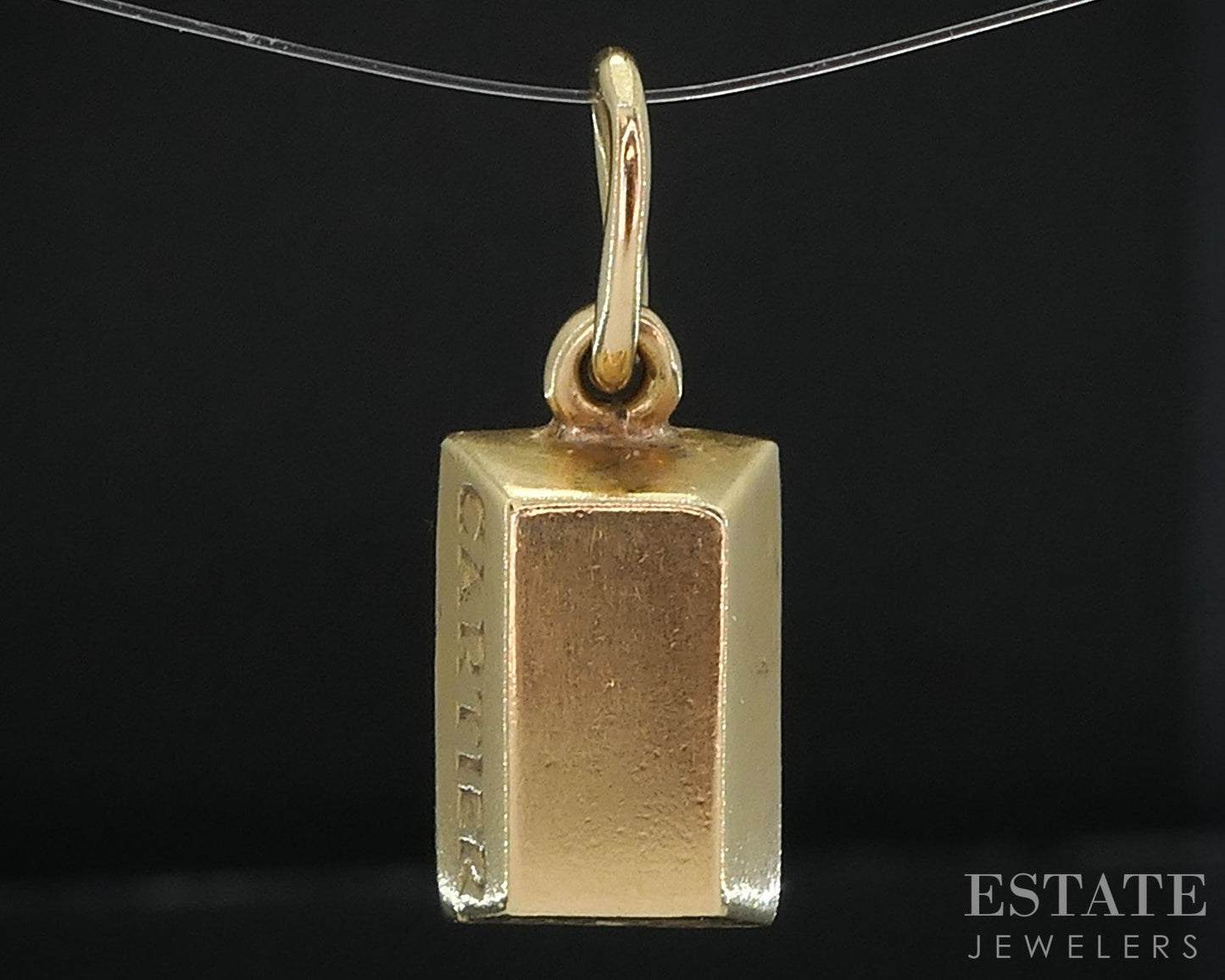 Vintage 18k Yellow Gold Cartier 1/8 Ounce Gold Ignot Pendant 4.0g i19111