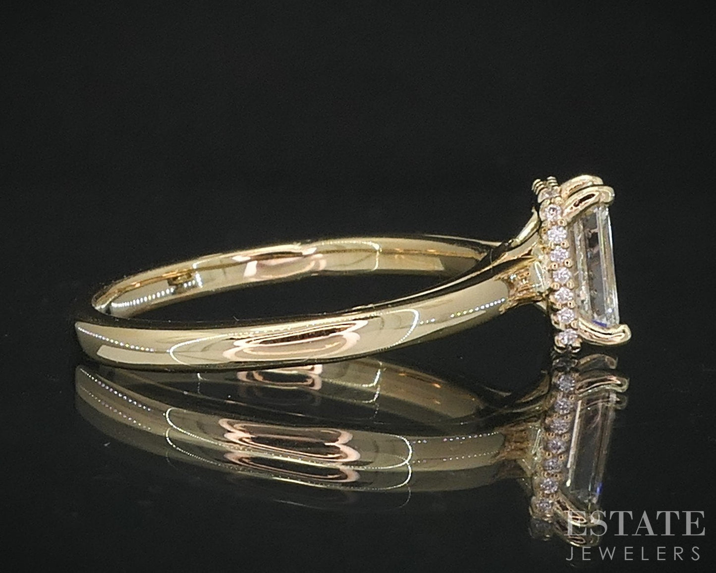 14k Yellow Gold GIA Emerald Natural 1.02ct Diamond Solitaire Ring 3.6g i19097