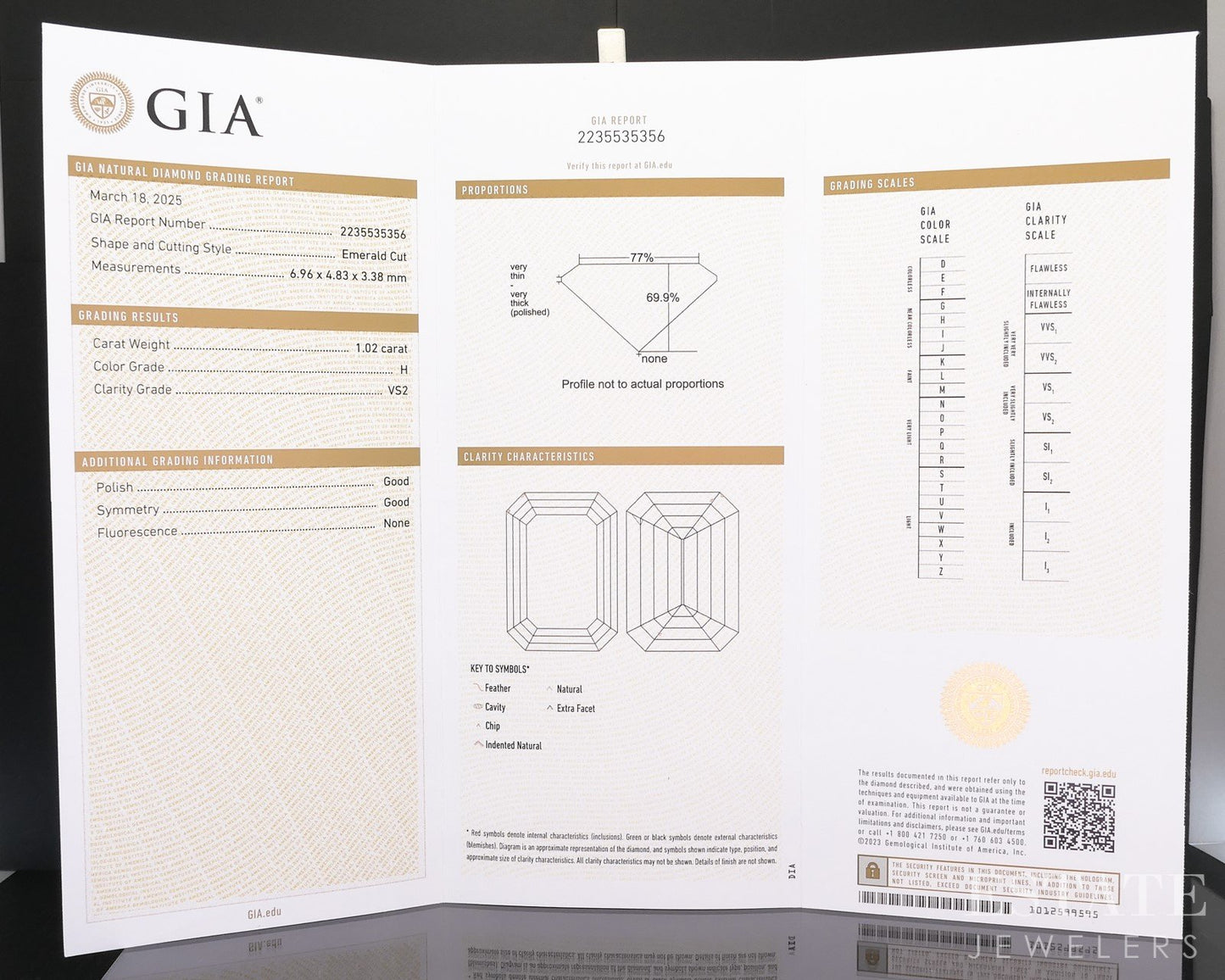 14k Yellow Gold GIA Emerald Natural 1.02ct Diamond Solitaire Ring 3.6g i19097