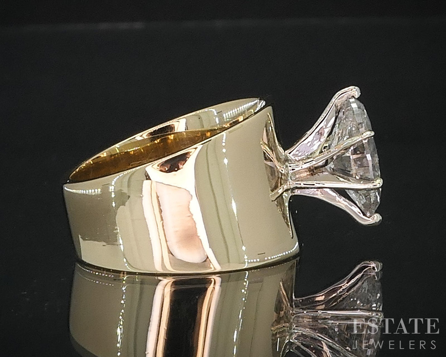 14k Yellow Gold Marquise Natural 2.50ct Diamond Solitaire Engagement Ring i19100