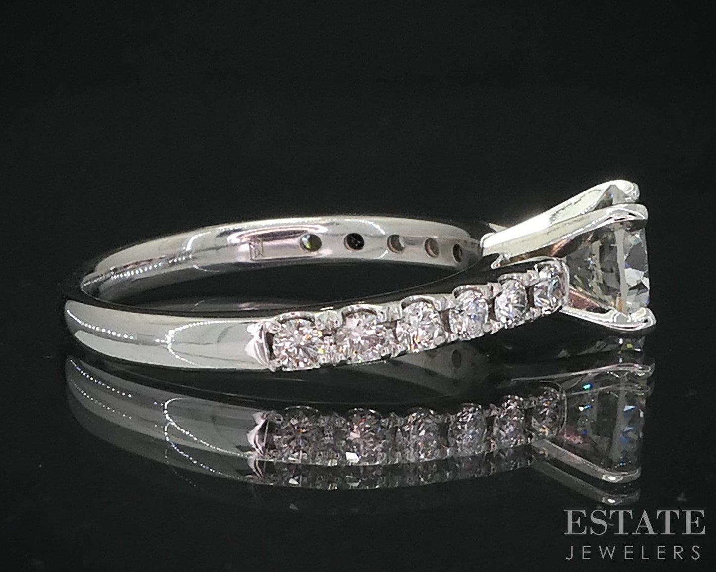 14k White Gold Round GIA Natural 1.71ctw Diamond Engagement Ring 3.9g i19102