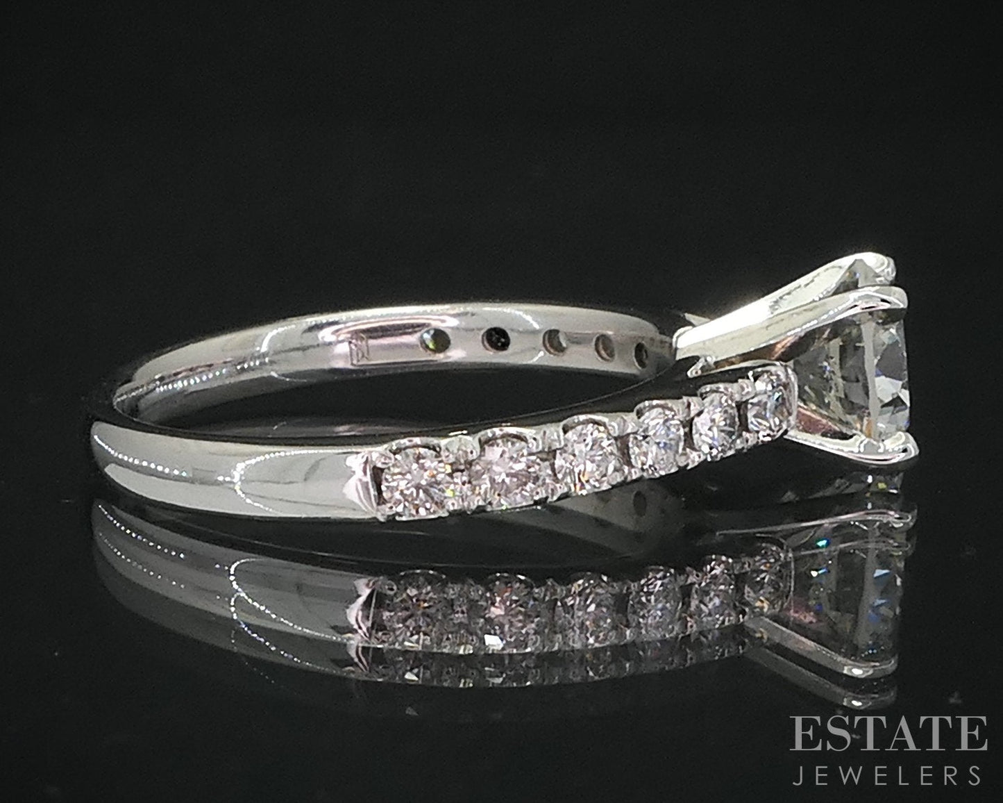 14k White Gold Round GIA Natural 1.71ctw Diamond Engagement Ring 3.9g i19102