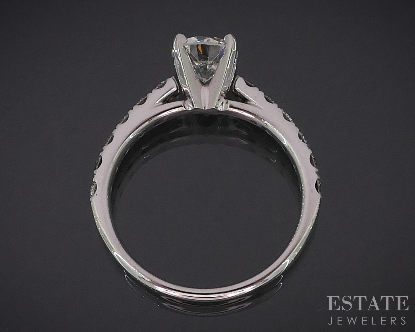 14k White Gold Round GIA Natural 1.71ctw Diamond Engagement Ring 3.9g i19102