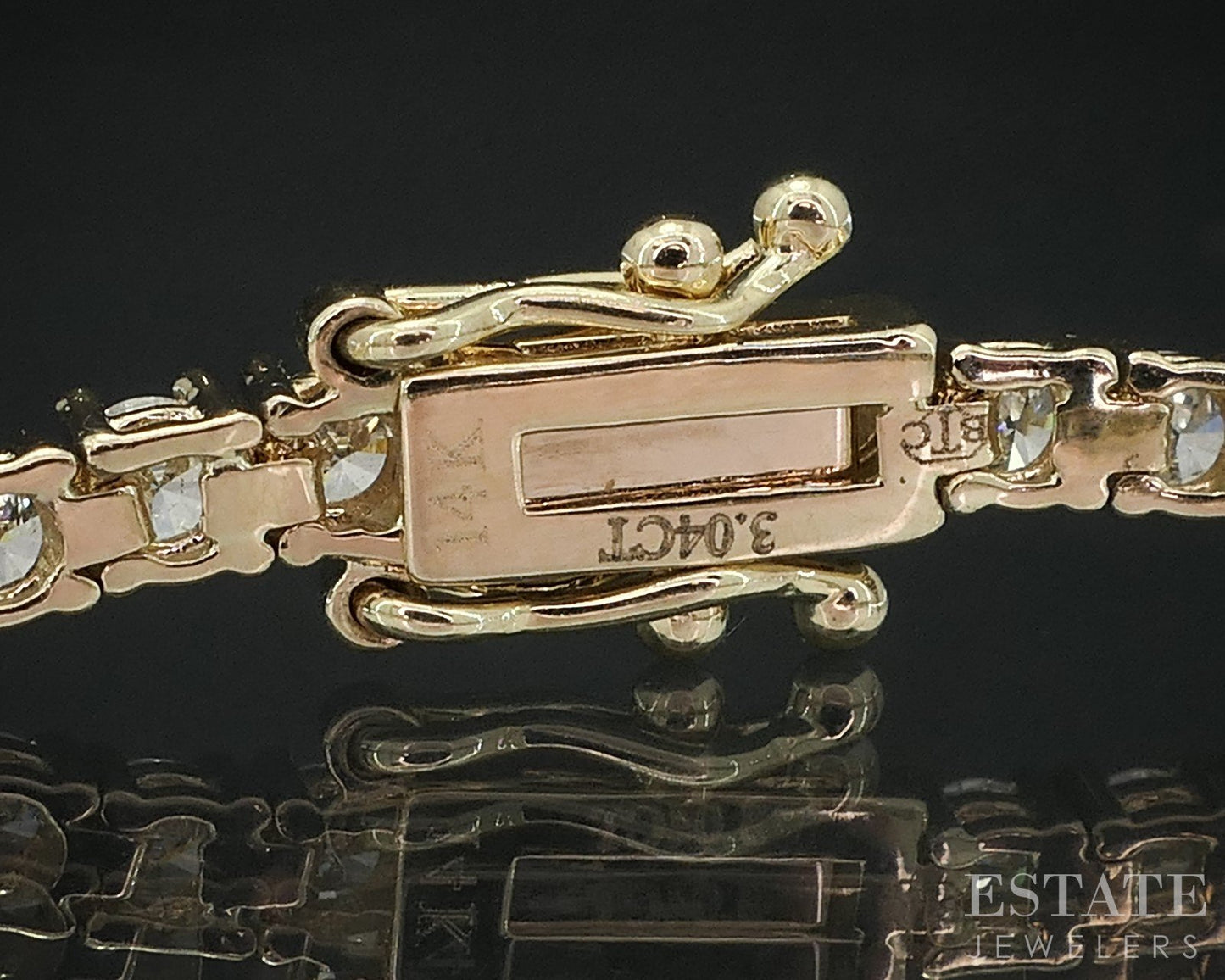 14k Yellow Gold Natural 3.04ctw Diamond Ladies Tennis Bracelet 6.9g 7"L i19131