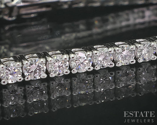 14k White Gold Natural 3.09ctw Diamond Ladies Tennis Bracelet 7.0g 7"L i19133