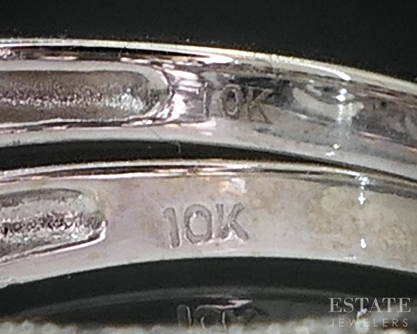 10k White Gold Round Natural 1.12ctw Black Diamond Wedding Set 5.7g i19159