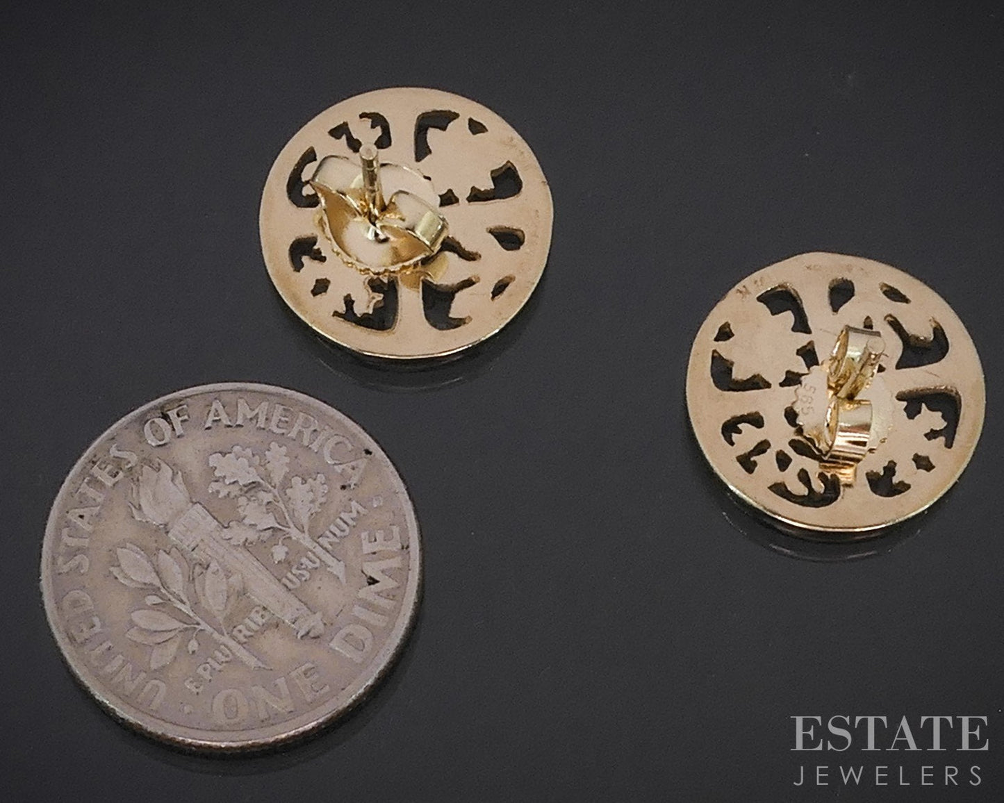 14k Yellow Gold James Avery Four Seasons Button Stud Earrings 3.7g i19153